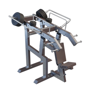 Outdoor shoulder press station van staal met verstelbare armen en gewichten