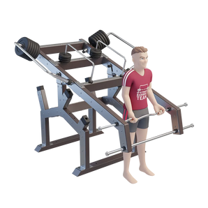 Gebruiker voert biceps curl uit op outdoor biceps- en tricepsstation